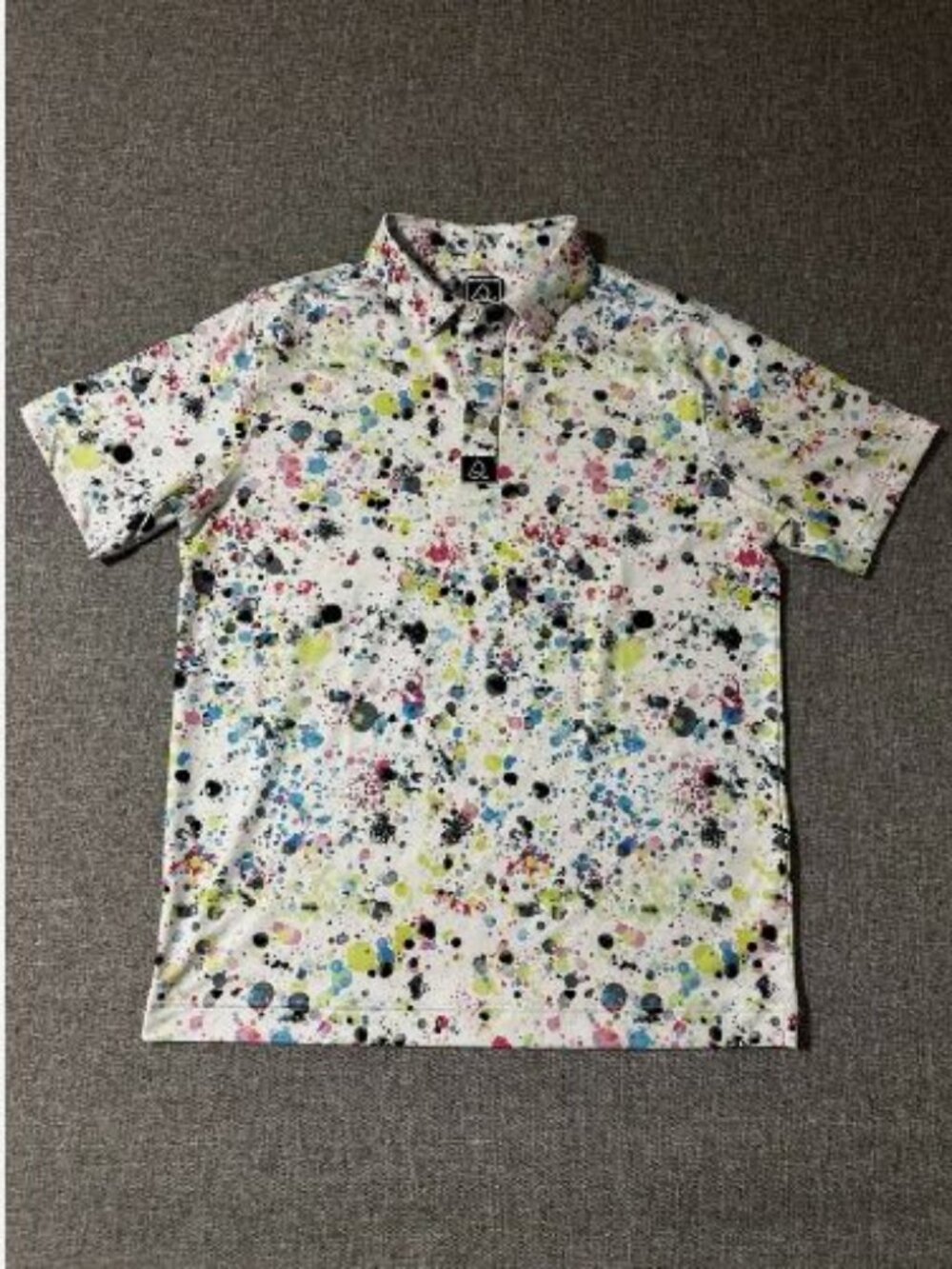 Deolax Men’s M Paint Splatter Golf Polo Shirt